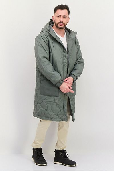Asos Design Men Hooded Quilted Jacket, Grey