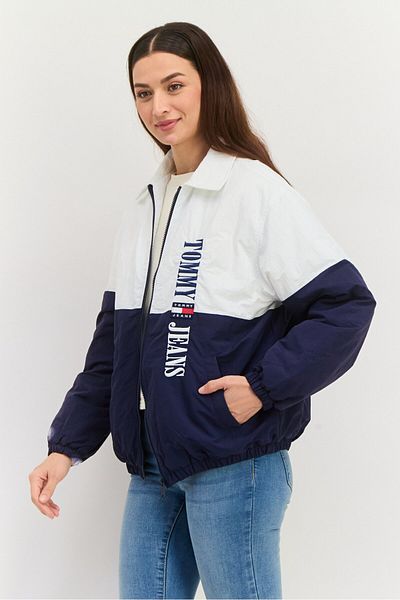 Tommy Hilfiger Women Two Tone Windbreaker Jacket, Navy
