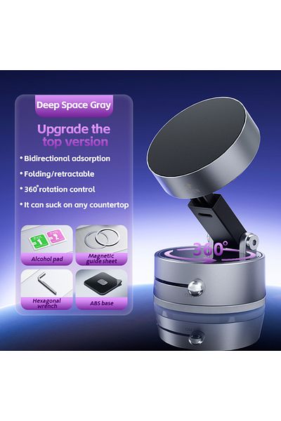 Choice 360 Grey Plus Mini Vacuum Double Side Magnetic Suction Cup Holder Foldable Kitchen Lazy Phone Bracke