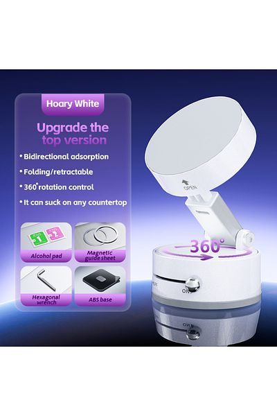 Choice 360 White Plus Mini Vacuum Double Side Magnetic Suction Cup Holder Foldable Kitchen Lazy Phone Brack