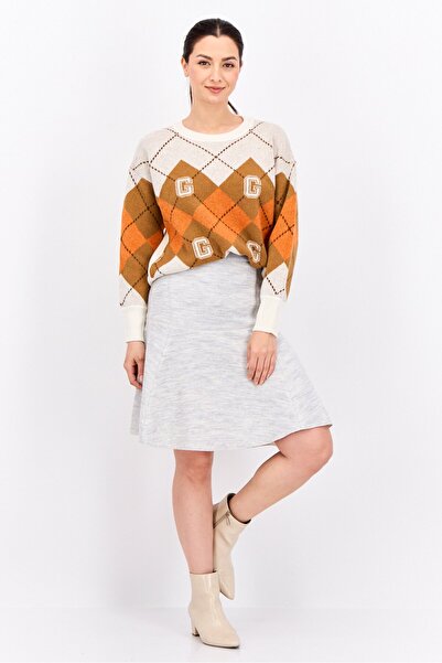 Gant Women Crew Neck Argyle Sweaters, Cream