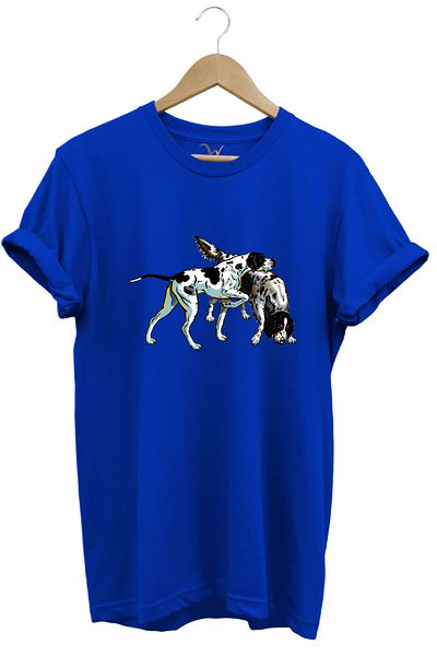 WİDİ Κυνήγι Κυνήγι Χρώμα Δείκτης Setter Dogs Ποδηλατικό μπλουζάκι με τυπωμένη κανονική εφαρμογή