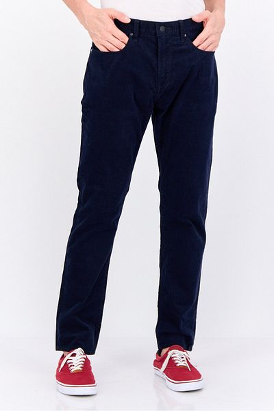 GAP Men Slim Fit Textured Corduroy Pants, Navy