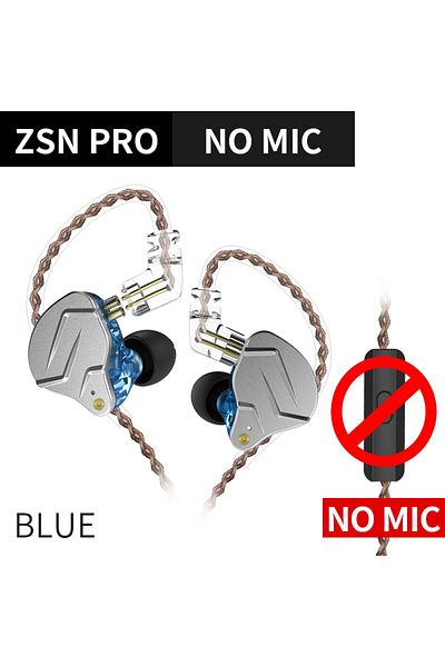 KZ ZSNPro Blue NOMIC KZ ZSN PRO 1BA 1DD Hybrid Drive In Ear Earphones HIFI Metal Bass Earbud Sport Musi