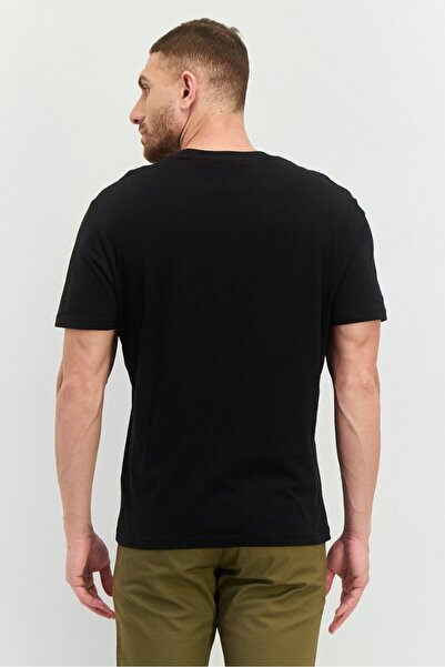 Ben Sherman Men Crew Neck Short Sleeves Brand Logo T-Shirt, Black