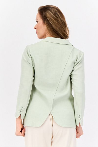 Steve Madden Women Regular Fit Textured Semi-formal Blazers, Pista Green