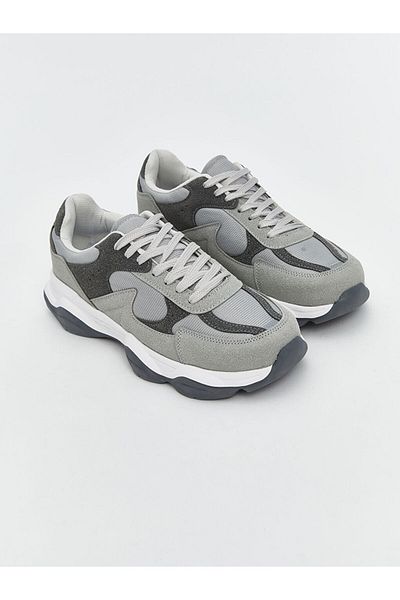 LC Waikiki Lcw Steps Men's Gray Lace-Up Sneakers