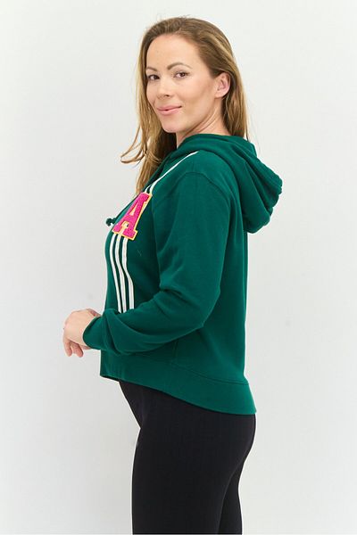 adidas Women Spotswear Fit Long Sleeve Outdoor Hoodie, Green