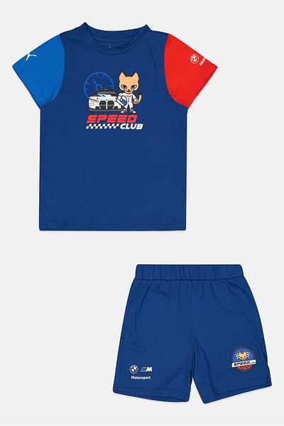 Puma x BMW Motorsport Toddlers Boy 2 Piece Outdoor T-shirt And Shorts, Multicolor
