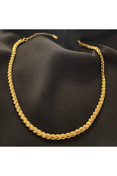 Zeyn Barley Chain Steel Necklace-45 cm