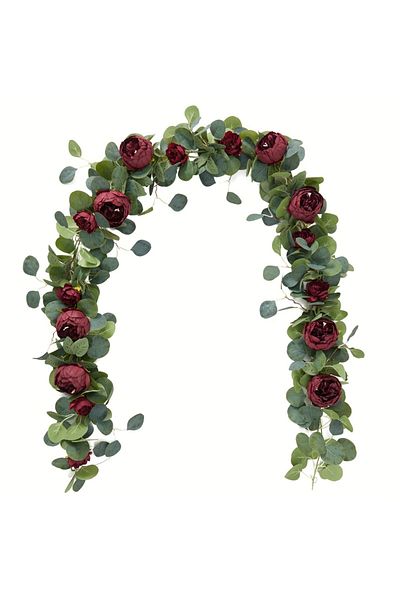 Choice Red Artificial Peony Rose Vine, Wedding Party Decoration Artificial Flowers, Green Wall Hanging Plan