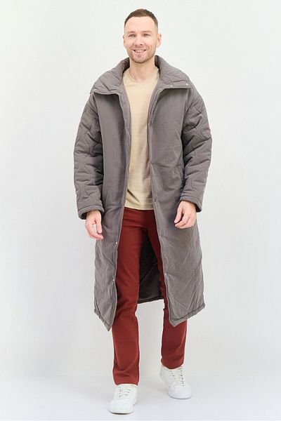 Asos Design Men Quilted Trench Coat, Grey