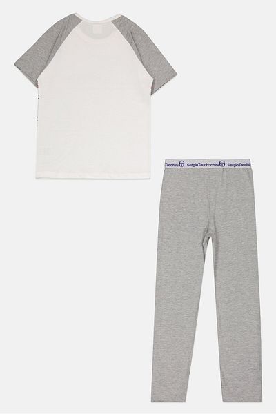 Sergio Tacchini Kids Boy 2 Piece Graphic Printed Pajama Set, White
