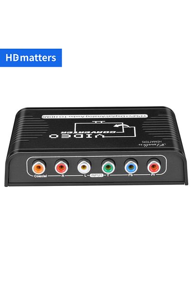 Choice محول مكون إلى HDMI 5 RCA Ypbpr متوافق مع HDMI، محول مكون فيديو إلى HDMI متوافق