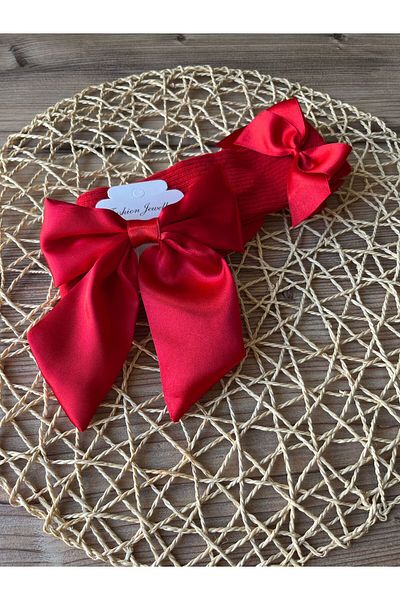 baderin Red Bow Sock Buckle Set