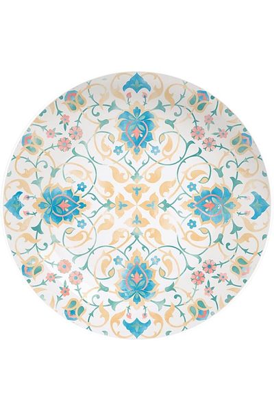 TRAMONTINA Since 1911, Made In Brazil - Hayat 21cm Ramadan Themed Decorated Porcelain Soup Plate