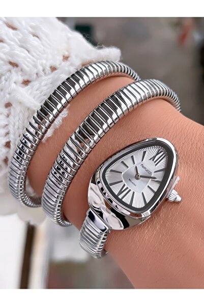 Ferrucci ÇELİK KORDON YILAN MODEL KADIN KOL SAATİ 2 YIL GARANTİLİ 3 ATM SU GE...