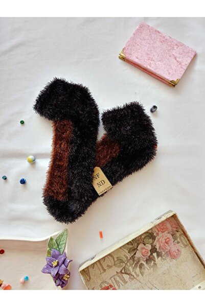 ENEFENDİ 2 чифта зимни термо чорапи с флисова подплата, безшевни, плюшени, кафе-сини, за мъже и жени, чорапи за дома и партита, размери 36-41