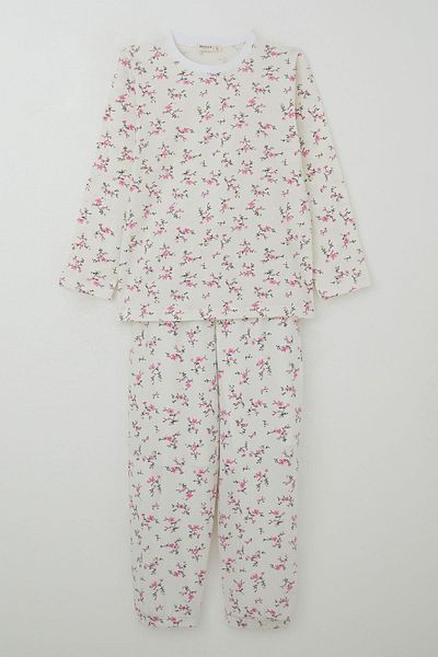 Breeze Flower Spring Σετ Πιτζάμες Ηλικίας 4-8, Παιδικά Κορίτσια Εκρού