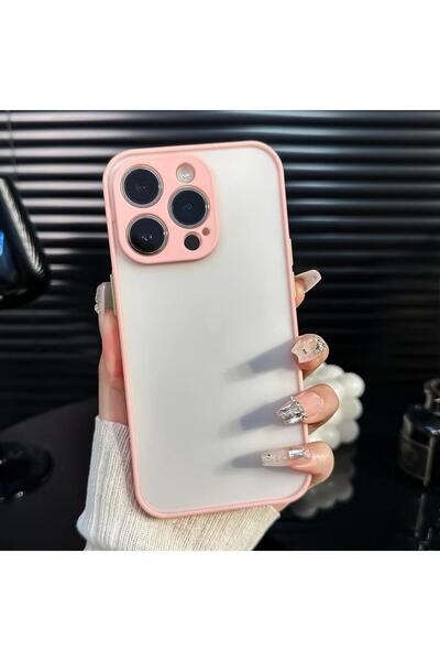 mooodcase iPhone 13 Pro Max Uyumlu MatGuard Buzlu Şeffaf Telefon Kılıfı mchzr
