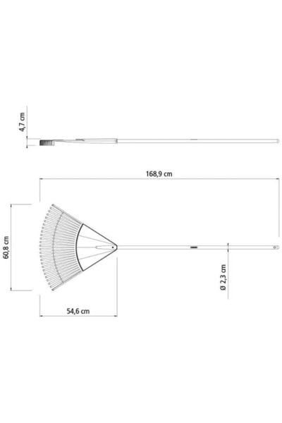TRAMONTINA Since 1911, Made In Brazil - 26 Teeth Black Garden Rake With 120cm Varnished-finish
