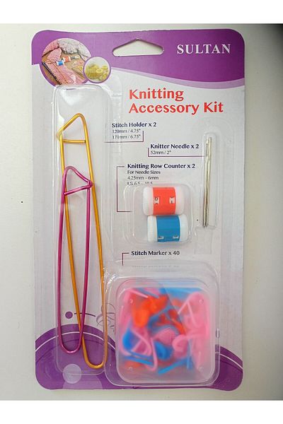Sultan Knitting Kit - Bookmark-Knitting Holder-Bowknot Counter -Knitting Needle