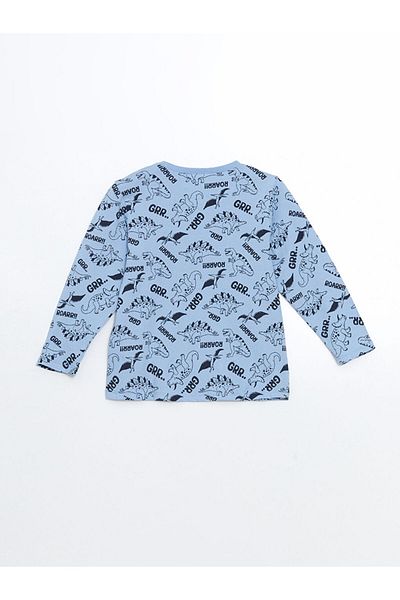 LC Waikiki Lcw Kids Blue Dinosaur Printed Boys' Pajama Top