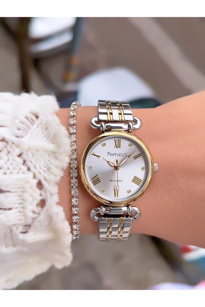 Ferrucci ÇELİK KORDON KADIN KOL SAATİ 2 YIL GARANTİLİ 3 ATM SU GEÇİRMEZ
