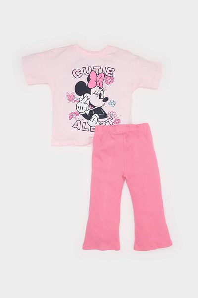 DeFacto Mickey & Minnie Pink Baby Girl Top and Bottom Set E4849A5/Pn280