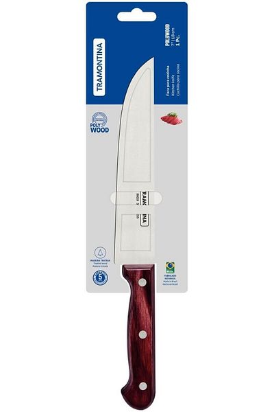 TRAMONTINA Since 1911, Made In Brazil - Polywood 6 Inches Kitchen Knife With Stainless Steel Blade