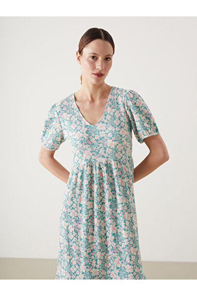 LC Waikiki Blumenkleid für Damen mit V-Ausschnitt