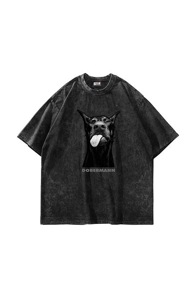 Sekizbiraltı Μπλουζάκι Dobermann Printed Washed Oversize Unisex