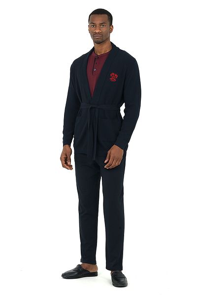 Damat Ds Damat Classic Pajamas Knitwear Rob Set 3-Piece Laci̇-Bordo