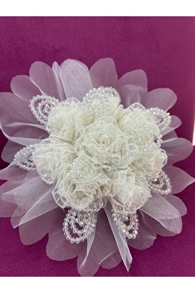 sanem moda Gelin buketi gelin çiçeği özel tasarım kırık beyaz el buketi