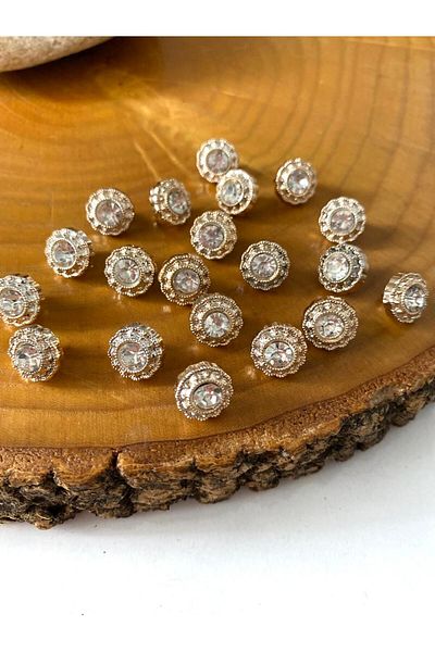 canan dizayn Special Stone 11.5 mm (18 Size) Gold Button (15 Pieces)
