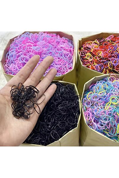 Monalisa Ultra Esnek Kopmaz 250 Siyah+ 250 Renkli 500 Adet Saç Örgü Lastiği