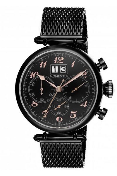 Momentus Tm250n-05sr Quartz Straw Black 46 Mm Men's Wristwatch