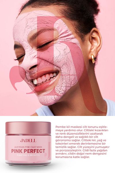 JADELL Pink Clay Mask, Anti-Blackhead, Purifying, Pore Tightening Mask, 100ml