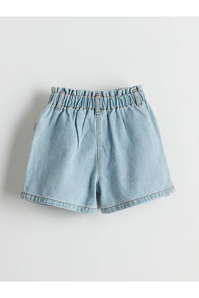 LC Waikiki New Season Elastic Waist Embroidered Girl's Jean Shorts - S55211Z1