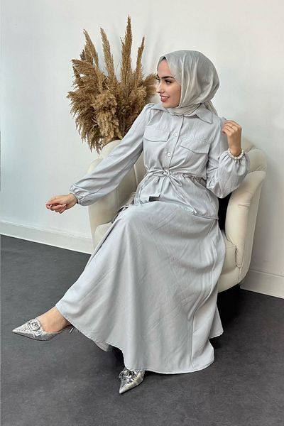 Tesettür Diyarı Gathered Waist Liza Fabric Skirt Set