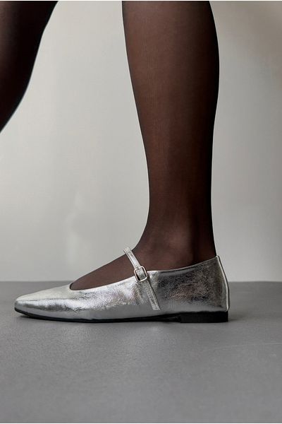 Mupa Shoes Balerini de damă argintii strălucitori