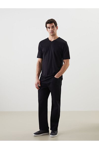LC Waikiki New Season V Neck Combed Cotton Ανδρικό Tisort - S5FS72Z8