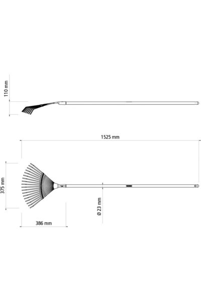 TRAMONTINA Since 1911, Made In Brazil - Fixed Metallic Leaf Rake With 18 Flat Wire Teeth | 120cm Wood Handle