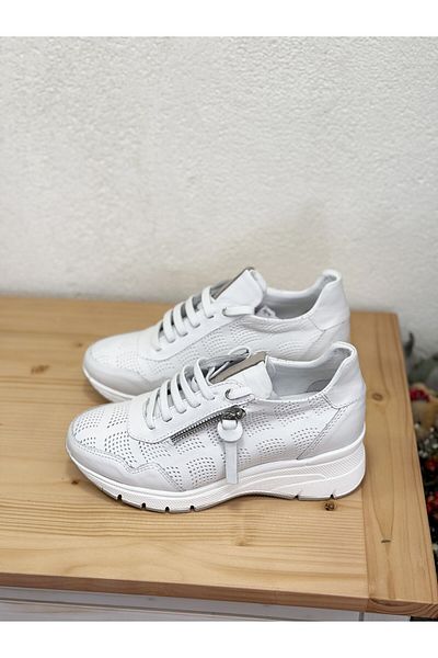 Mammamia D25YA-3495 PIELE VERITĂ CU șireturi din cauciuc 6CM TALPA CU PANĂ PANTOFI SPORT FEMEI