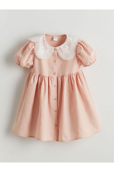 LC Waikiki Lcw Kids Baby Collar Girls Gabardine Dress