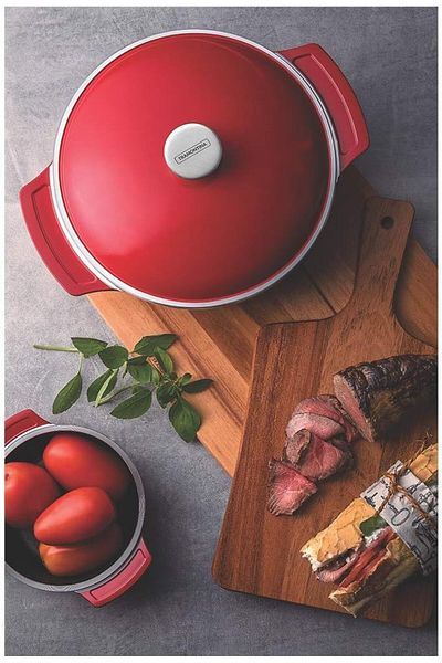 TRAMONTINA Since 1911, Made In Brazil - Lyon 24cm 3.7l Red Forged Aluminum Casserole