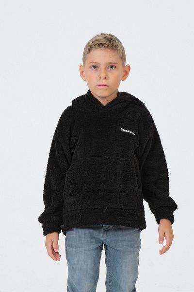 Black One Плюшена блуза с качулка за момчета/момичета