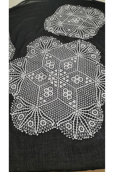 Papatyam قطعتان من الكروشيه محبوكة يدويًا (40 × 35)، وغطاء طاولة القهوة قطعة واحدة (58 × 58) ودانتيل عتيق