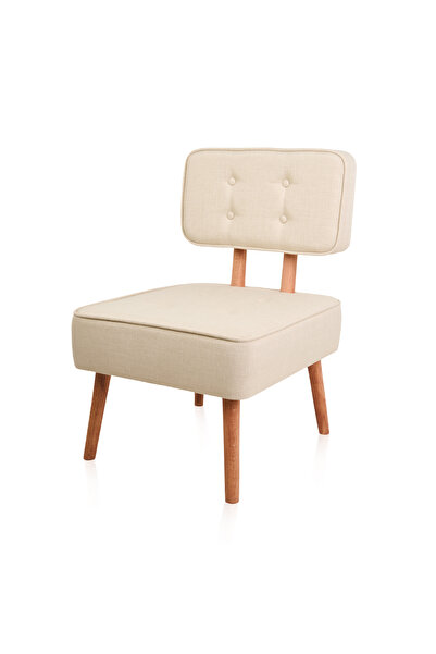 Just Home Kapitoneli Berjer - Krem - 78x59x52 cm