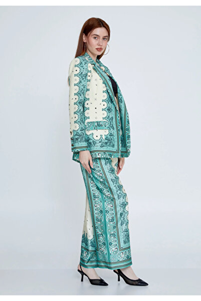 MİANOTTE Long Sleeve Patterned Regular Jacket - Pants Bottom Top Set